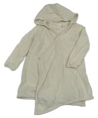 Smotanová rebrovaná zavinovací ľahká mikina s kapucňou Zara