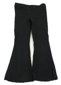 Černé žebrované flare legíny Next