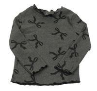 Tmavosivé tričko s mašličkami F&F