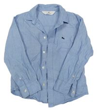 Modrá melírovaná košile s výšivkou H&M