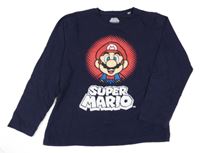 Tmavomodré tričko s Mariem nintendo
