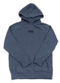 Modrošedá mikina s nápisom a kapucňou George