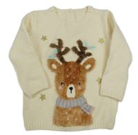 Smetanový vlněný svetr se sobem George