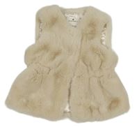 Svetlobéžová chlpatá zateplená vesta Matalan