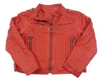 Červená koženková bunda