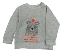 Sivá mikina s medvěďom