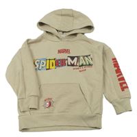 Béžová mikina so Spidermanem a kapucňou Primark