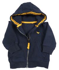 Tmavomodrá propínací mikina s dinem a kapucí F&F 