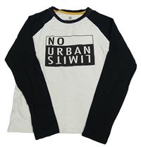 Bielo-čierne tričko s nápismi Pepperts!