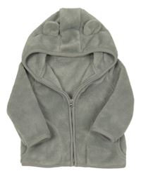 Nové - Sivá chlpatá prepínaci mikina s kapucňou