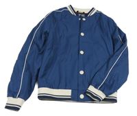 Tmavomodrá šusťáková jarní bomber bunda Next