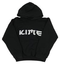 Čierna mikina s nápisom a kapucňou