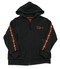 Čierna prepínaci mikina s monogramem kapucňou