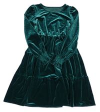 Tmavozelené zamatové šaty