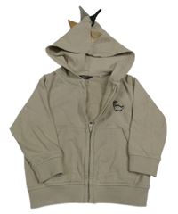 Béžová propínací mikina s dinem a kapucí s ostny Next