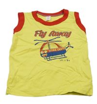 Žluté tíko s vrtuľníkom a červeným lemem