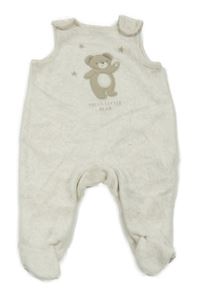 Světlebéžové sametové dupačky s medvěďom C&A