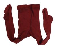 Vínové rebrované vlnené pančuchy