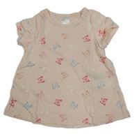 Svetloružové tričko s motýly H&M