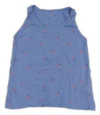 Modrý top s třešněmi Tex