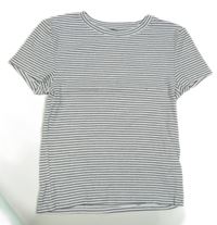Bílo-černé pruhované tričko H&M