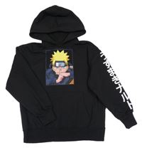 Černá mikina s potiskem a kapucí - NARUTO