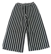 Čierno-biele pruhované culottes nohavice New Look
