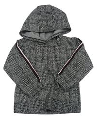 Čierno-biely vzorovaný sveter s kapucňou Matalan