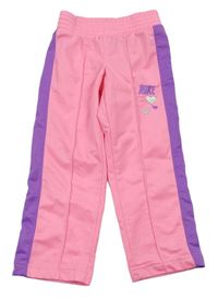 Neónově ružovo-fialové športové nohavice s logom Nike