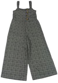 Čierno-biely kockovaný culottes overal New Look