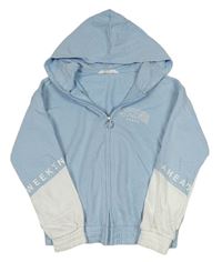 Světlemodro-biela prepínaci mikina s kapucňou H&M