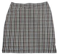 Černo-bílo-růžová kostkovaná elastická sukně New Look 