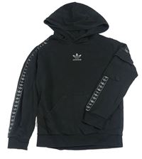 Černá mikina s logem a kapucí Adidas