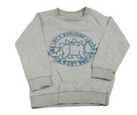 Sivá melírovaná mikina s dinosaurom F&F