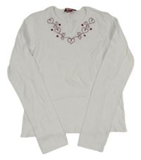 Bílé triko se srdíčky H&M