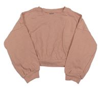 Svetloružová crop mikina Next