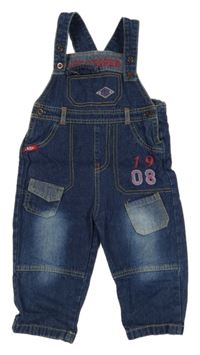 Tmavomodré laclové rifle s číslem Lee Cooper