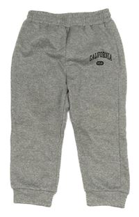 Sivé melírované športové nohavice s nápisom