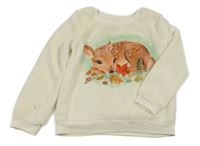 Smotanová plyšová mikina s kolouškem C&A