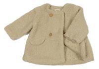 Béžový huňatý podšitý kabát Zara