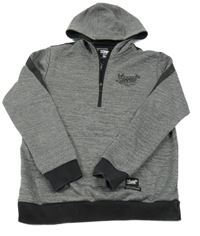 Sivo-čierna melírovaná športová mikina s logom a kapucňou Sonneti