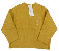 Nové - Okrový žebrovaný svetr Uniglo 