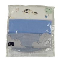 Nové - 3x - Modré + šedé s mráčky + bílé body se zvířátky F&F