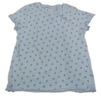 Svetlomodré kvetované tričko H&M