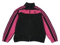 Černo-růžová propínací sportovní mikina s logem Adidas