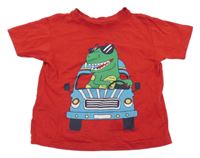 Červené tričko s dinosaurem Primark 