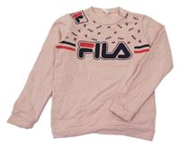 Svetloružová mikina s logem Fila