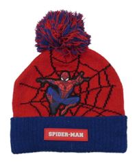 Červeno-tmavomodrá pletená čepice se Spider-manem Primark
