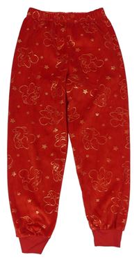 Červené plyšové domáceé nohavice s Minnie Disney