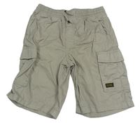 Šedobéžové cargo plátěné kraťasy H&M